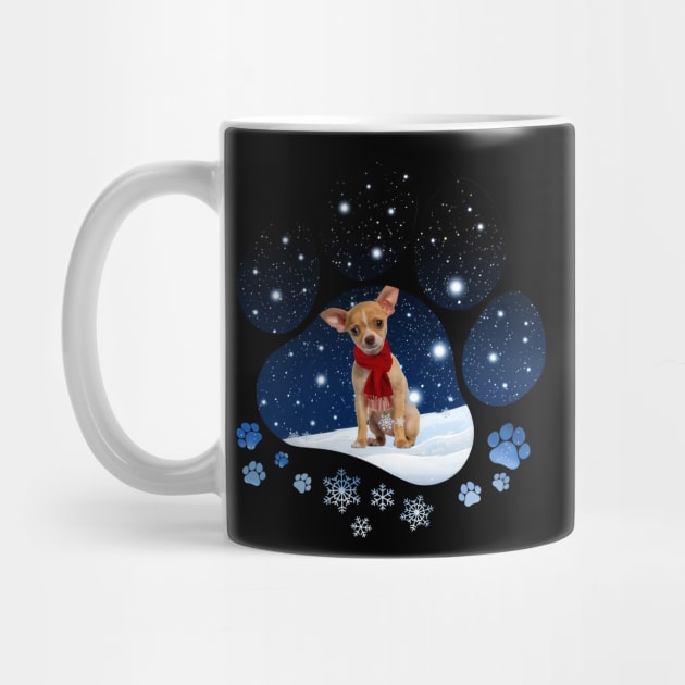 Snow Paw Tan Chihuahua Christmas Winter Holiday by TATTOO project